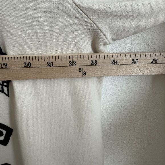 Roja Sweater Womens XL Ivory Black Embroidered Geometric Cotton Boho Cardigan - Picture 11 of 16